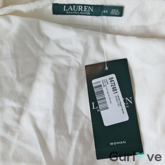 NWT LRL White Concetta Cold Should Blouse Plus 3X - Picture 8 of 9